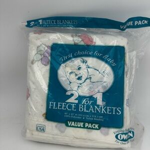 Set of Brand new vintage fleece baby blankets‎